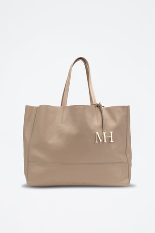 Bolso shopper de piel Diccia - Topo