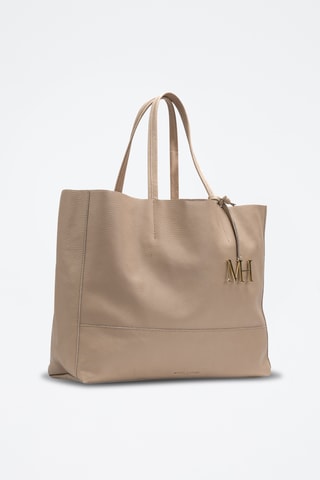 Bolso shopper de piel Diccia - Topo