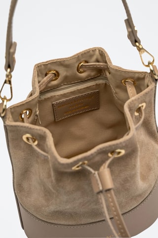 Bolso saco de piel Siesta - Topo