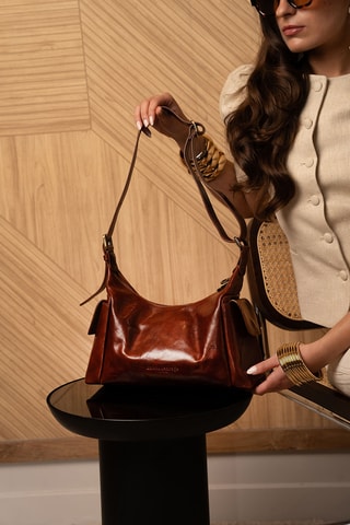 Bolso de piel Sandi - Marrón