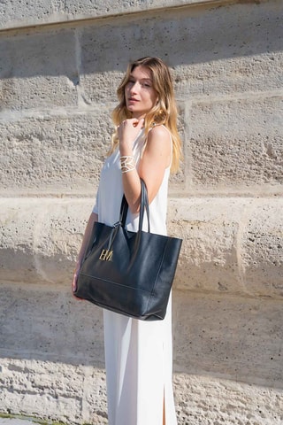 Bolso shopper de piel Diccia - Negro