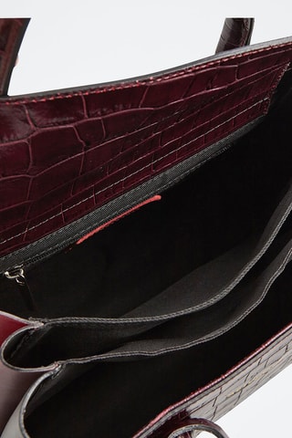Bolso de piel Trip Croco - Rojo