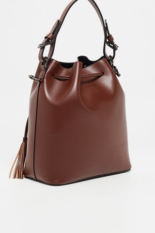 Bolso saco de piel Jila - Marrón