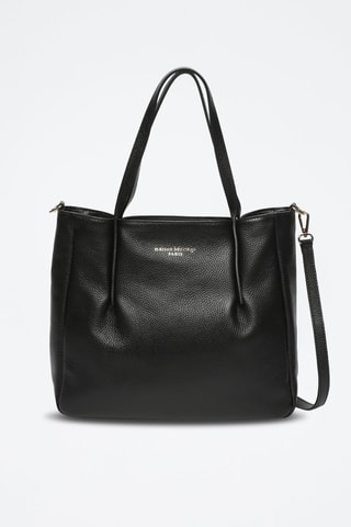 Bolso shopper de piel Myriam - Negro