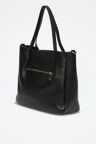 Bolso shopper de piel Myriam - Negro
