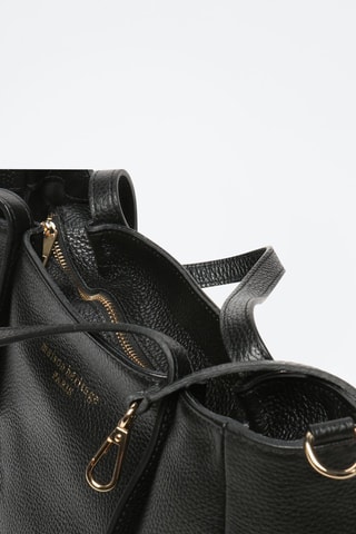 Bolso shopper de piel Myriam - Negro