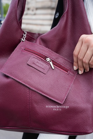 Bolso de piel Rebe - Burdeos