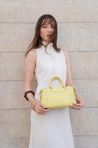 Bolso bowling de piel Speranza - Amarillo