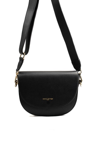 Bandolera de piel Amarone - Negro