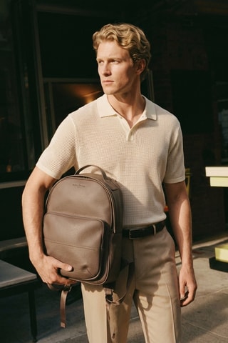 Mochila de piel Sway - Marrón