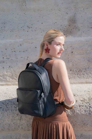 Mochila de piel Sway - Negro