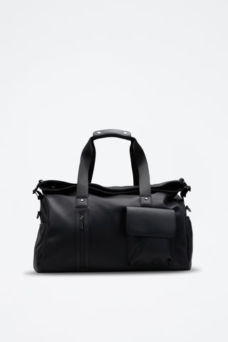 Bolsa de viaje de piel - 48 cm - Negro
