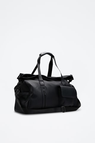 Bolsa de viaje de piel - 48 cm - Negro
