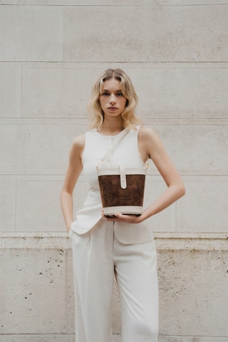 Bolso de piel Helle - Topo