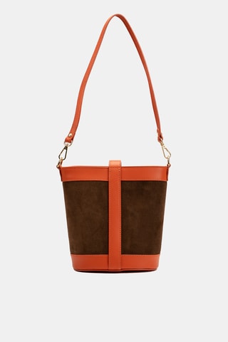 Bolso de piel Helle - Marrón y naranja