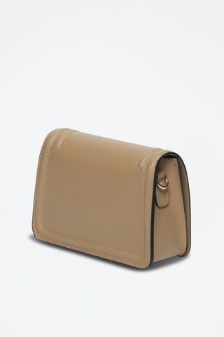 Bandolera de piel Core - Beige y dorado