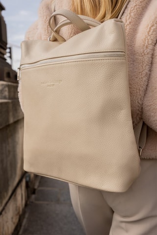 Mochila de piel Livia - Beige