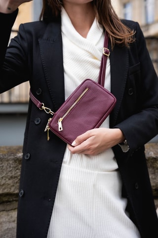 Bolso de mano de piel Laila - Burdeos