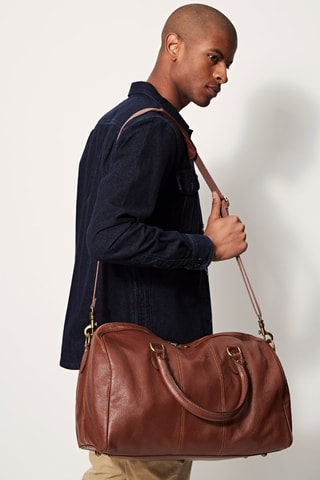 Bolso bowling de piel Mini Week - Marrón