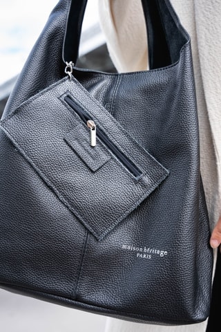 Bolso de piel Rebe - Negro