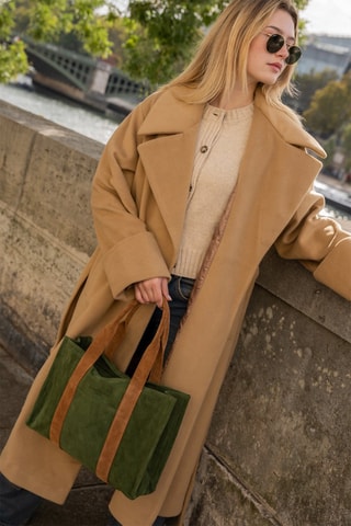 Bolso shopper de piel Sky - Verde
