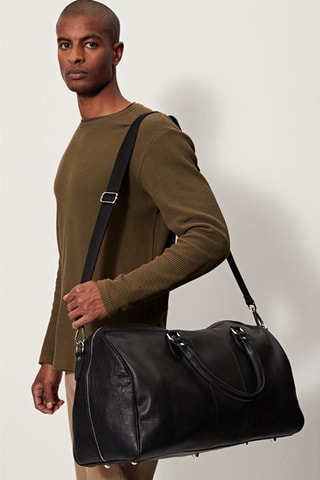 Bolsa de viaje de piel Week - Negro