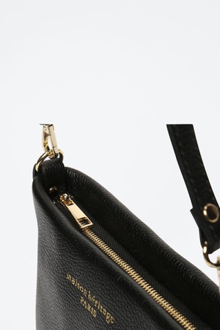 Bandolera de piel Sally - Negro