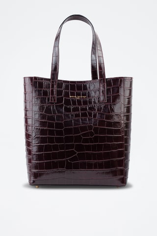 Bolso shopper de piel - Burdeos