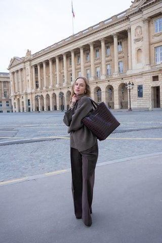 Bolso shopper de piel - Burdeos