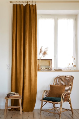Cortina ajustable de lino Soline - Caramelo - 140 x 270 cm