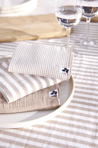 3 serviettes de table en gaze de coton Romie - 125 g/m² - Ficelle