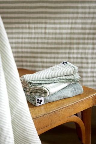 3 serviettes de table en gaze de coton Romie - Eucalyptus