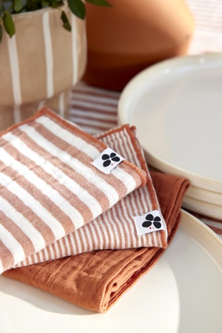 3 serviettes de table en gaze de coton Romie - 125 g/m² - Abricot