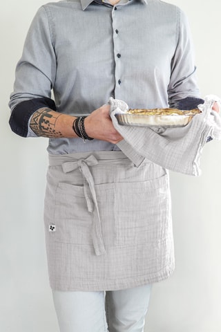 Tablier serveur en gaze de coton Gaïa - Nuage