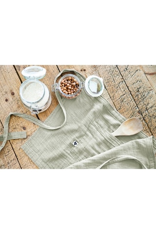 Tablier serveur en gaze de coton Gaïa - Vert d'eau