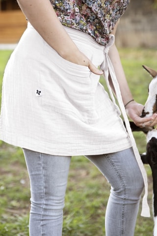 Tablier serveur en gaze de coton Gaïa - Chantilly