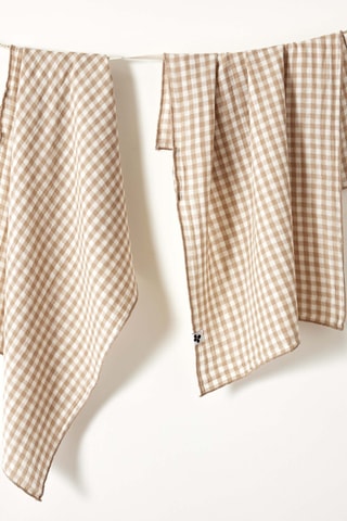 2 serviettes de toilette en gaze de coton Vickie - 125 g/m² - Ficelle
