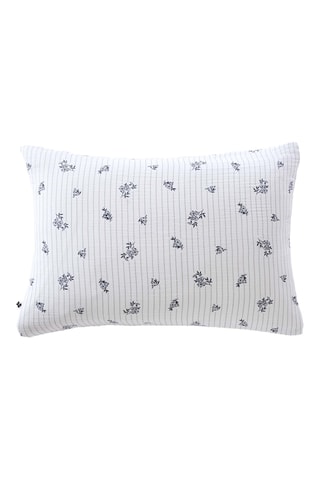 Funda de almohada de gasa de algodón Eleonore - Blanco