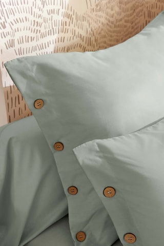 Taie d'oreiller en percale de coton 120 fils/cm² Perrine - Céladon