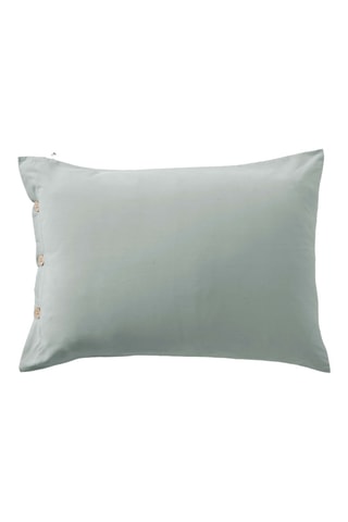 Taie d'oreiller en percale de coton 120 fils/cm² Perrine - Céladon
