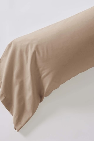 Taie de traversin en percale de coton 120 fils/cm² Perrine - Ficelle