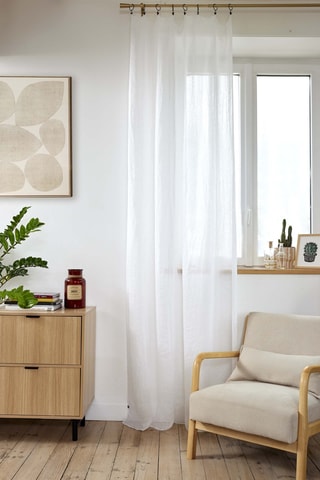 Cortina de lino Evy - 70 g/m² - Blanco