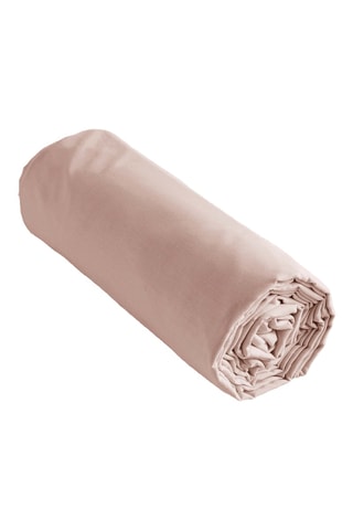 Drap-housse en percale de coton 120 fils/cm² Perrine - Blush