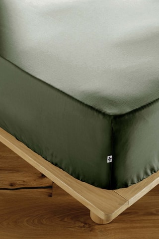Drap-housse en percale de coton 120 fils/cm² Perrine - Romarin