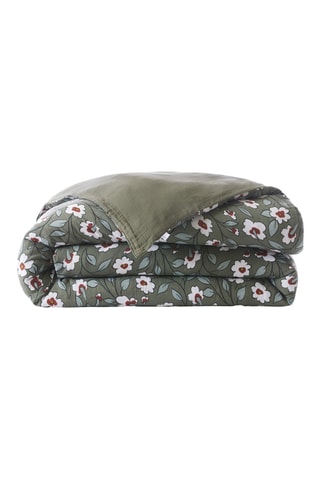 Housse de couette en coton Flora - 125 g/m² - Romarin
