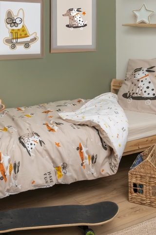 Parure de couette en coton 57 fils/cm² Isidore - Beige