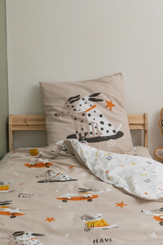 Parure de couette en coton 57 fils/cm² Isidore - Beige