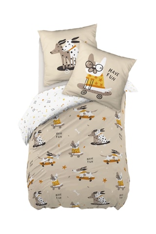 Parure de couette en coton 57 fils/cm² Isidore - Beige