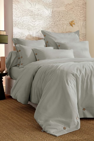 Housse de couette en percale de coton 120 fils/cm² Perrine - Céladon