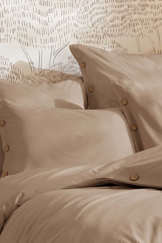 Housse de couette en percale de coton 120 fils/cm² Perrine - Ficelle